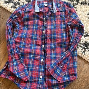 Kids Plaid Shirt - Red and Blue